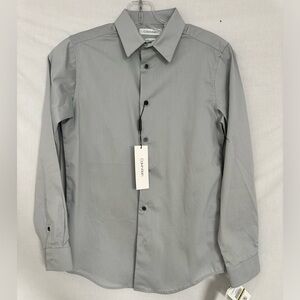 Boys New With Tags size 14 Calvin Klein long sleeve grey button down